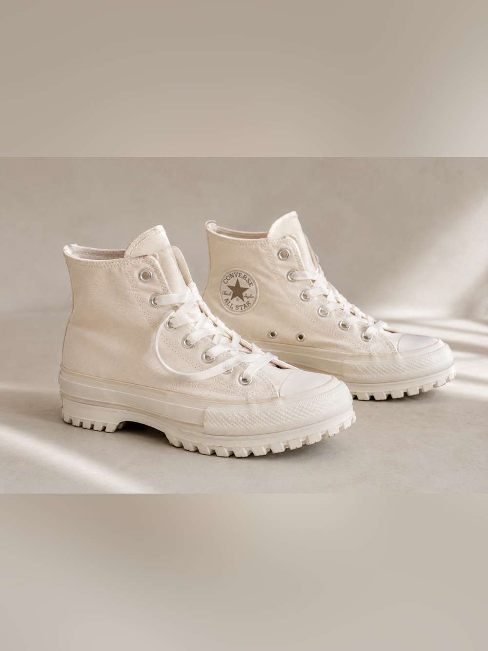 Converse All Star Lug Tread White High-Top Sneakers - 8.5